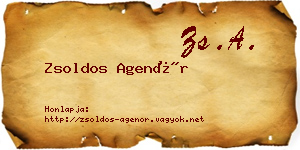 Zsoldos Agenór névjegykártya